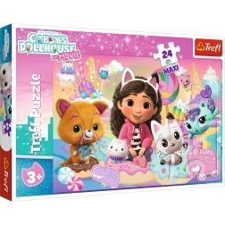 Puzzle 24 maxi – mačací svet GABBY TREFL