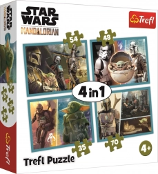 Puzzle 4v1 MANDALORIAN a jeho svet (35–70 dielikov) TREFL