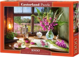 Puzzle 1000 dielikov - Zátišie s fialovými levími pusinkami