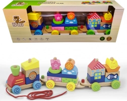 Skladací drevený vlak pre deti