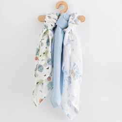 bavlnené plienky s potlačou pre chlapcov 70 × 80 cm, 3 ks