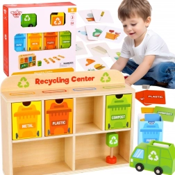 Tooky Toy Drevené Centrum Recyklácie Edukačný Triedič