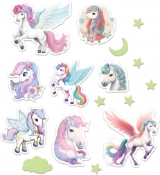 Svietiaca nástenná dekorácia jednorožci