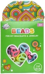 Sada farebných korálikov srdiečka s povrázkom 1 m