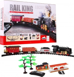 Diaľkovo ovládaná detská vláčkodráha so svetlami a dymom 3+