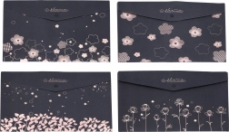 plastové dokumentové puzdro s drukom 33 × 23 cm – kvetinový motív