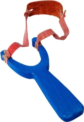 Drevený prak modrý