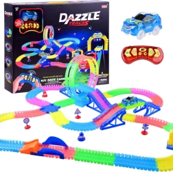 Fluorescenčná pretekárska autodráha s diaľkovým ovládaním a svetelnými efektmi 6,56 m