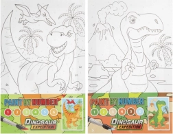 Maľovanie podľa čísiel - Dinosaury