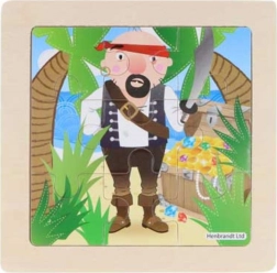 Drevené puzzle pirát 9 dielikov