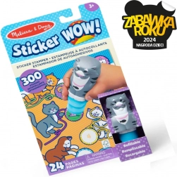 Čarovná kniha a pečiatka s nálepkami Mačka