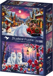 Puzzle Pripravení na Vianoce 2×500 dielikov BLUEBIRD