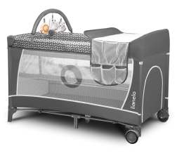 Cestovná postieľka a ohrádka 2v1 LIONELO Flower – Sivá