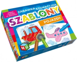 Šablóny vozidiel s pastelkami, sada