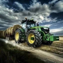 Diamantové maľovanie traktor v akcii 30 × 40 cm