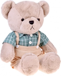 plyšový medvedík Franek 58 cm v zelenej vintage košeli