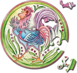 Curiosi okrúhle puzzle Picoli kohút 33 dielikov