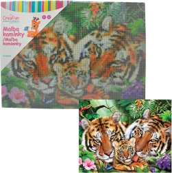 Diamantové maľovanie – rodinka tigrov 30 × 40 cm