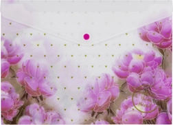 Puzdro s patentným gombíkom A4 s potlačou – mix motívov, balenie 12 ks