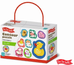 Obrysové puzzle Far Far Land – farma, 8 obrázkov