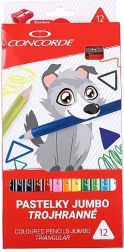 Pastelky CONCORDE Jumbo trojhranné 12 farieb