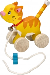 Drevená ťahacia hračka mačička