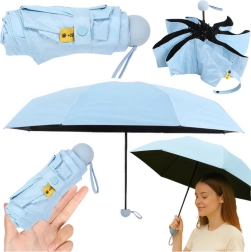 Kompaktný skladací dáždnik s UV ochranou UPF 50+ 90 cm – modrý, s puzdrom