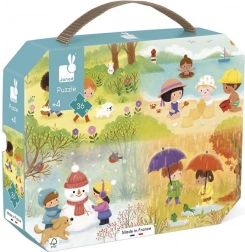 JANOD Puzzle v kufríku štyri ročné obdobia 36 dielikov
