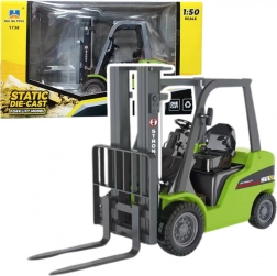 Kovový vozík Huina s pohyblivými vidlami zelený 1:50