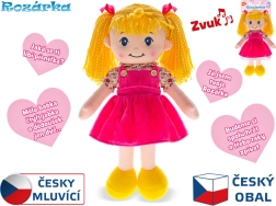 Plyšová hovoriaca bábika Rozárka blondínka so svetlom a zvukom