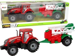 Traktor s postrekovačom červený – set pre malých farmárov