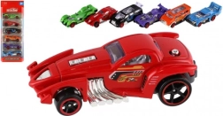 Sada pretekárskych autíčok 6 ks, kov a plast, 8 cm, voľnobeh