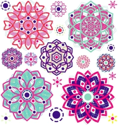 Nažehľovacie dekorácie Mandala malý rožtek