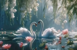 Diamantové maľovanie labute 30 × 40 cm