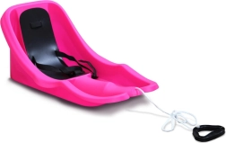 Detský bob s operadlom BABY RIDER MONSTER – ružový, čierna sedačka