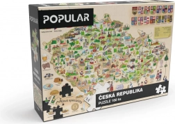Mapa Českej republiky puzzle 160 dielikov