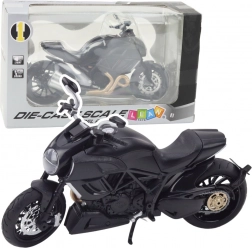 kovový športový motocykel 1:12 so svetlami a zvukmi – čierny so zlatými prvkami