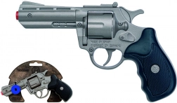 Policajný revolver kovový strieborný kovový 8 rán