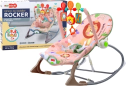 Kolíska pre bábätká Ružový Lev s vibráciami a zvukom