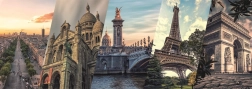 Puzzle koláž Paríž 2000 dielikov panoramatická