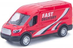 Kovová a plastová auto dodávka s pohonom na zotrvačník