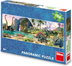 Panoramatické puzzle Dino Dinosaury pri jazere 150 dielikov