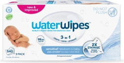 WaterWipes vlhčené obrúsky pre novorodencov a deti 3v1, 9 × 60 ks
