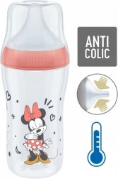 Detská fľaša NUK Perfect Match MICKEY s kontrolou teploty 260 ml červená