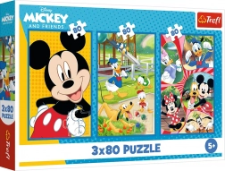 Puzzle 3x80 – tím MICKEY MOUSE od Trefl