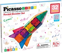 Magnetická stavebnica PICASSO TILES – raketa, 32 dielikov