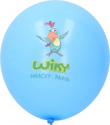 Modrý balónik s potlačou WIKY 30 cm – balenie 100 ks