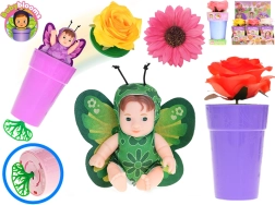 Bábätko Babyblooms v kvetináči s náramkom, 12,5 cm