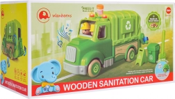 Drevené smetiarske auto so svetlami a zvukmi