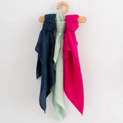 farebné bavlnené plienky New Baby 70 × 80 cm, 3 ks – dievčenské